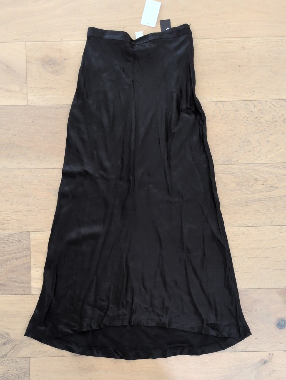 H&M Black Satin Maxi Slip Skirt